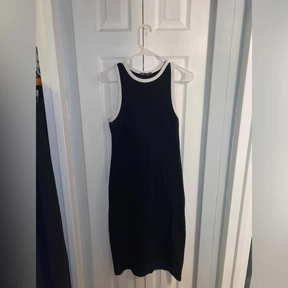 Zara Black and White Contrast Bodycon